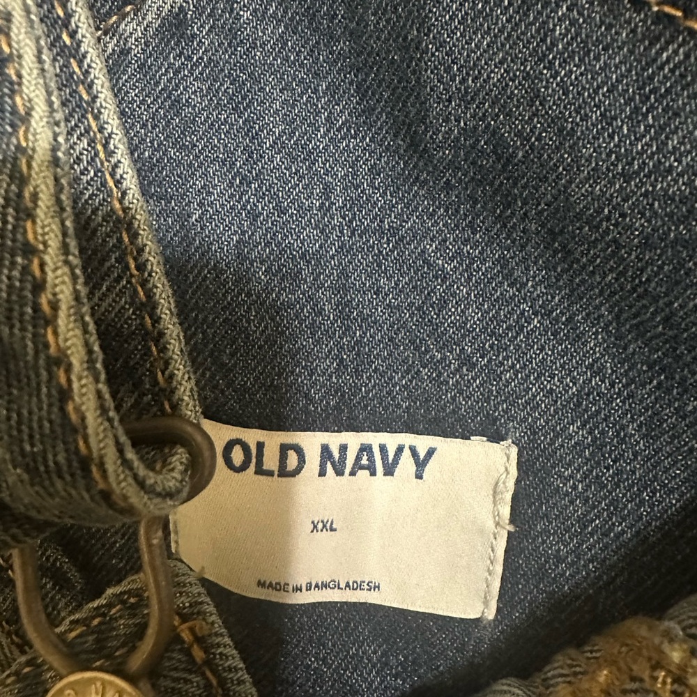 Old Navy, medium wash, overall shorts, XXL